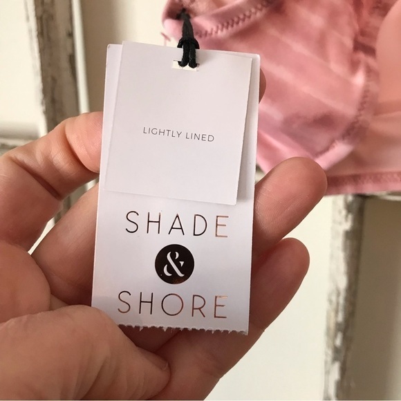 SHADE & Shore blush pink bikini swim suit bra top.  New with tags.  36B. - Picture 3 of 9